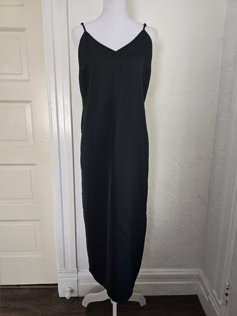A New Day Black Maxi Slip Dress with Spaghetti Straps